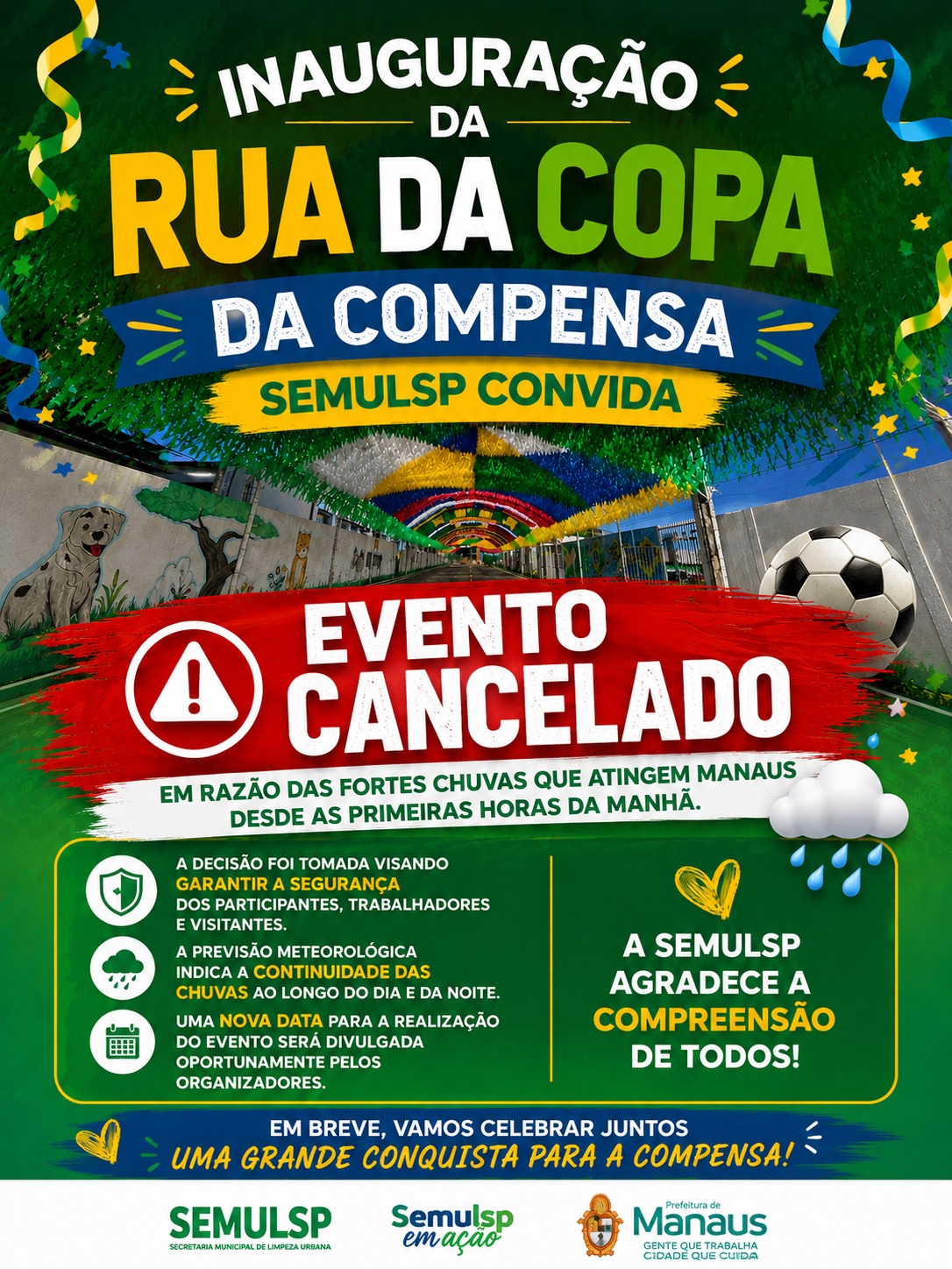 Semulsp inaugura “Rua da Copa” com decoração temática na zona Oeste de Manaus