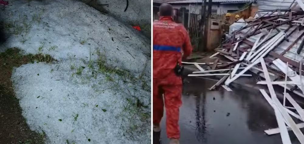 Granizo e vento destelham mais de 100 casas e deixam 400 desalojados no RS