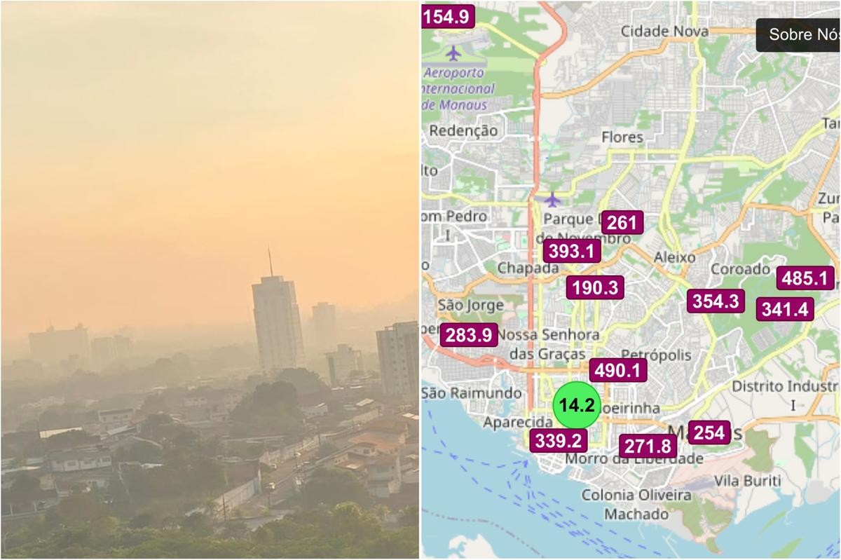 Fumaça toma conta de Manaus e qualidade do ar chega ao pior nível do ano