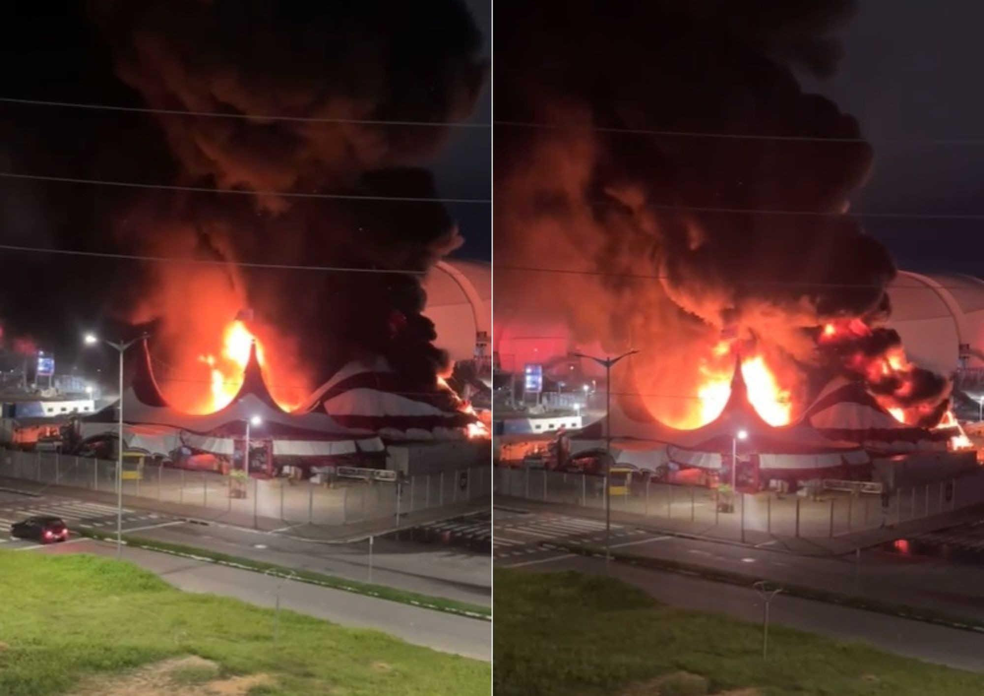 Incêndio atinge circo de Tirulipa em Natal e destrói parte da estrutura na Arena das Dunas