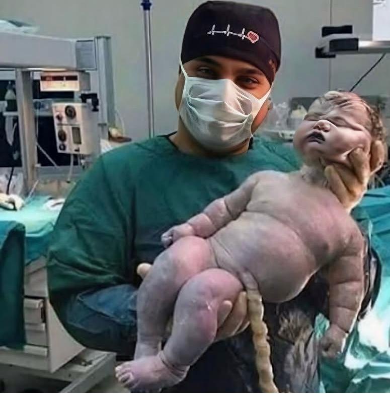 Bebê nasce com 7,9 kg em caso raro