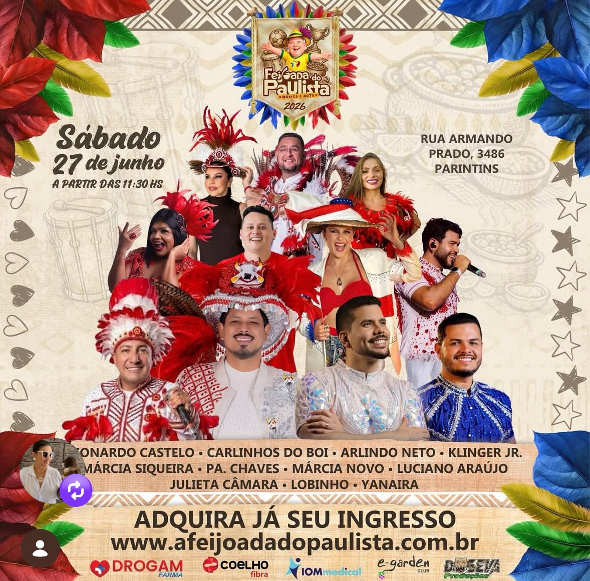 Parintins 2026 :Tradicional Feijoada do Paulista Perreché Sandro Putnoki acontece durante o Festival de Parintins 2026