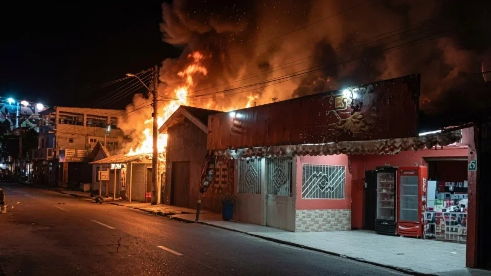 Estância é destruída por incêndio assustador em Parintins; 5 famílias estão desabrigadas