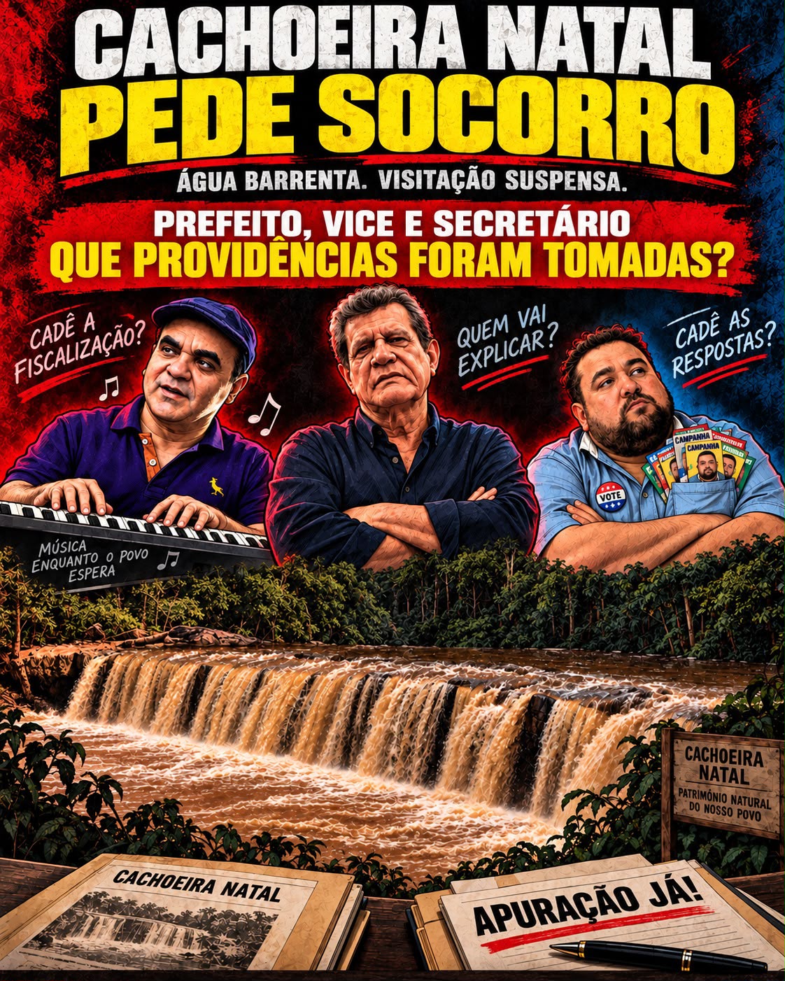 Registro feito em Presidente Figueiredo mostra alteração na aparência da água; publicações nas redes denunciam possível crime ambiental